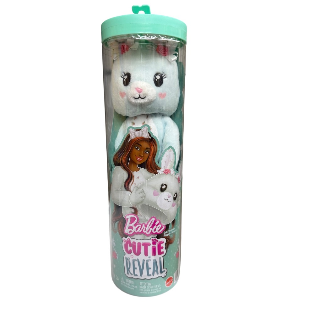 Barbie Cutie Reveal Doll Cozy Cute Tees Series Blue Bunny Plush Costume Mattel